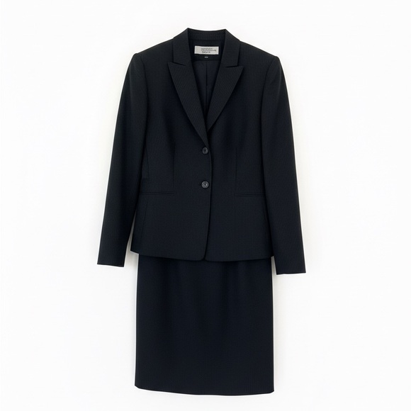 Professional and Elegant Charcoal set of Midi Dress and Jacket - Picture 4 of 6
